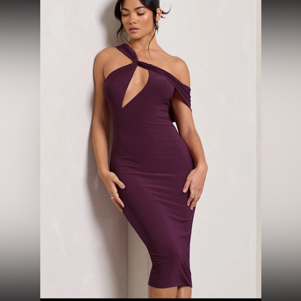 Club L London- Elegant Purple Women's Dress